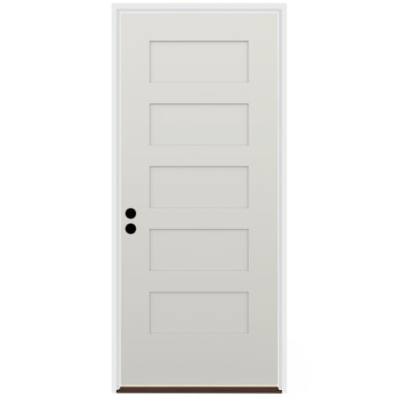 Trimlite 36" W x 80" H 5-Panel Contemporary Right-Hand Inswing Exterior Prehung Entry Door with Satin Nickel Hinges, 6-9/16" Door Jamb, and Bronze Sill Primed