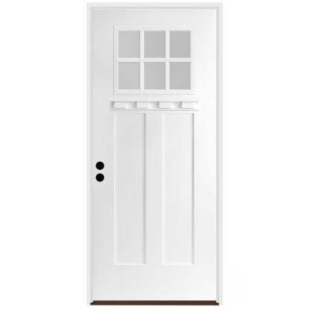 Trimlite 36" W x 80" H Clear 6-Lite 2-Panel Contemporary Right-Hand Inswing Exterior Prehung Entry Door with Bright Chrome Hinges, 4-9/16" Door Jamb, and Bronze Sill Primed