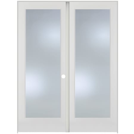 Trimlite 72" by 84" 2 Clear Glass Lite Left Hand Active Ovolo Edge Interior Double French Door with Astragal, Satin Nickel Hinges and 7-1/4" Door Jamb Primed