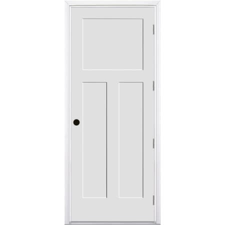 Trimlite 36" by 96" 1+2-Panel Shaker Left Handed Interior Prehung Fire Rated Passage Door with Satin Nickel Hinges and 4 9/16" Door Jamb - Bronze Sill Primed