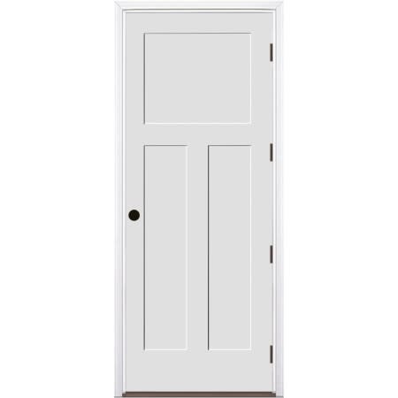 Trimlite 36" by 96" 1+2-Panel Shaker Left Handed Interior Prehung Fire Rated Passage Door with Black Hinges and 4 9/16" Door Jamb - Bronze Sill Primed