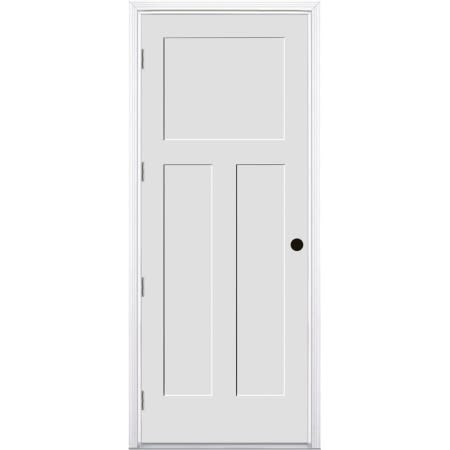 Trimlite 36" by 96" 1+2-Panel Shaker Right Handed Interior Prehung Fire Rated Passage Door with Satin Nickel Hinges and 7 1/4" Door Jamb - Bronze Sill Primed