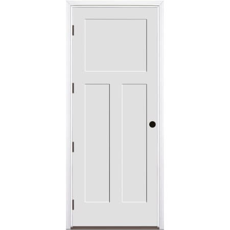 Trimlite 36" by 96" 1+2-Panel Shaker Right Handed Interior Prehung Fire Rated Passage Door with Black Hinges and 4 9/16" Door Jamb - Mill Sill Primed