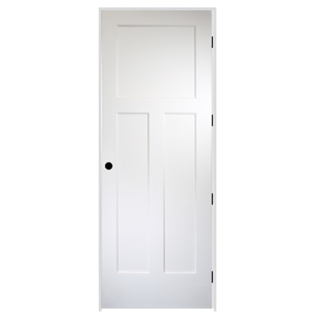 Trimlite 36" by 96" 3 Panel Bevel Shaker Left Handed Interior Prehung Passage Door with Black Hinges and 6-9/16" Door Jamb Unfinished