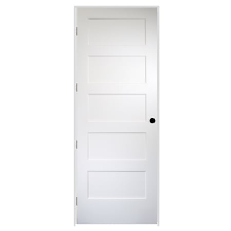 Trimlite 36" by 96" 5 Panel Bevel Shaker Right Handed Interior Prehung Passage Door with Satin Nickel Hinges and 4-9/16" Door Jamb Unfinished