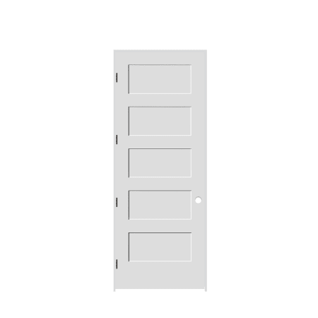 Trimlite 36" by 96" Shaker 5-Panel Right Hand Handed Interior Pre-Hung Passage Door with Oil Rubbed Bronze Hinges and 7-1/4" Door Jamb Primed