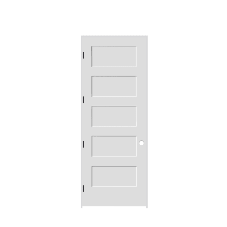 Trimlite 36" by 96" Shaker 5-Panel Right Hand Handed Interior Pre-Hung Passage Door with Black Hinges and 7-1/4" Door Jamb Primed