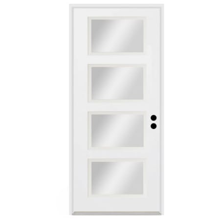 Trimlite 36"W x 96"H Clear 4 Lite Contemporary Left Handed Exterior Prehung Entry Door with Oil Rubbed Bronze Hinges, 4-9/16" Door Jamb, and Mill Sill Primed