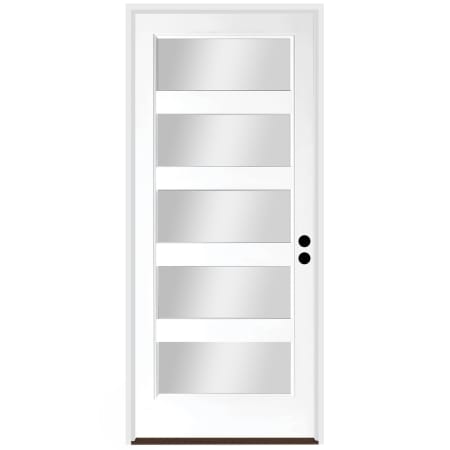 Trimlite 36" W x 96" H Clear 5-Lite Contemporary Left-Hand Inswing Exterior Prehung Entry Door with Bright Chrome Hinges, 4-9/16" Door Jamb, and Bronze Sill Primed