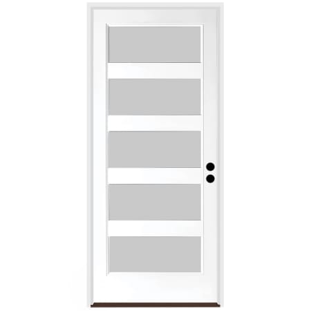 Trimlite 36" W x 96" H Etched 5-Lite Contemporary Left-Hand Inswing Exterior Prehung Entry Door with Satin Nickel Hinges, 6-9/16" Door Jamb, and Bronze Sill Primed