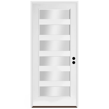 Trimlite 36" W x 96" H Clear 6-Lite Contemporary Left-Hand Inswing Exterior Prehung Entry Door with Bright Chrome Hinges, 6-9/16" Door Jamb, and Bronze Sill Primed
