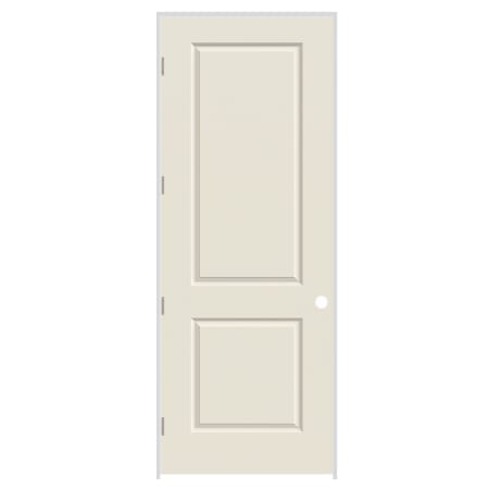 Trimlite 36" x 96" Primed 2-Panel Carrera Molded Hollow Core 6-9/16" Jamb Right Hand Prehung Door with Brushed Chrome Hinges Primed