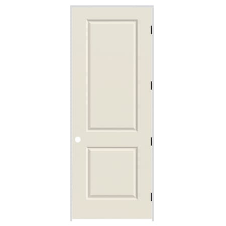 Trimlite 36" x 96" Primed 2-Panel Carrera Molded Solid Core 4-9/16" Jamb Left Hand Prehung Door with Black Hinges Primed