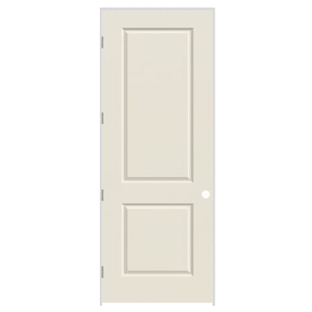 Trimlite 36" x 96" Primed 2-Panel Carrera Molded Solid Core 7-1/4" Jamb Right Hand Prehung Door with Satin Nickel Hinges Primed