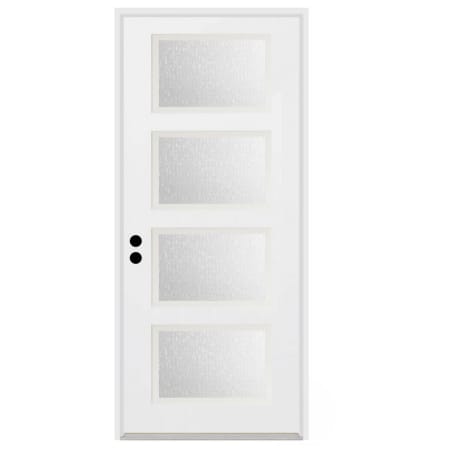 Trimlite 36"W x 96"H Rain 4 Lite Contemporary Right Handed Exterior Prehung Entry Door with Oil Rubbed Bronze Hinges, 6-9/16" Door Jamb, and Mill Sill Primed