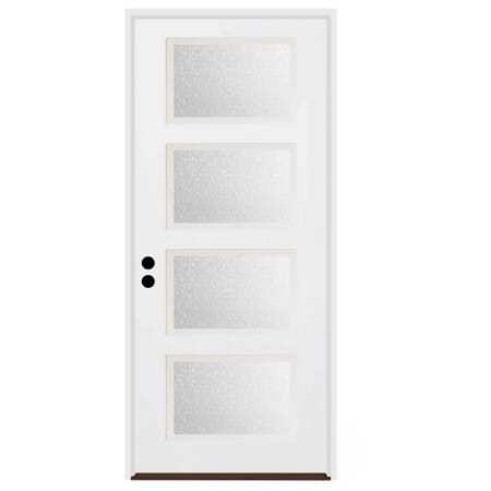 Trimlite 36"W x 96"H Rain 4 Lite Contemporary Right Handed Exterior Prehung Entry Door with Bright Chrome Hinges, 6-9/16" Door Jamb, and Bronze Sill Primed