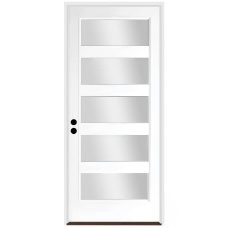 Trimlite 36" W x 96" H Clear 5-Lite Contemporary Right-Hand Inswing Exterior Prehung Entry Door with Black Hinges, 4-9/16" Door Jamb, and Bronze Sill Primed