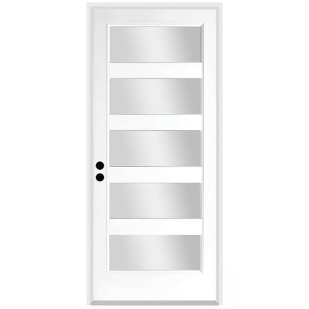 Trimlite 36" W x 96" H Clear 5-Lite Contemporary Right-Hand Inswing Exterior Prehung Entry Door with Satin Nickel Hinges, 6-9/16" Door Jamb, and Mill Sill Primed