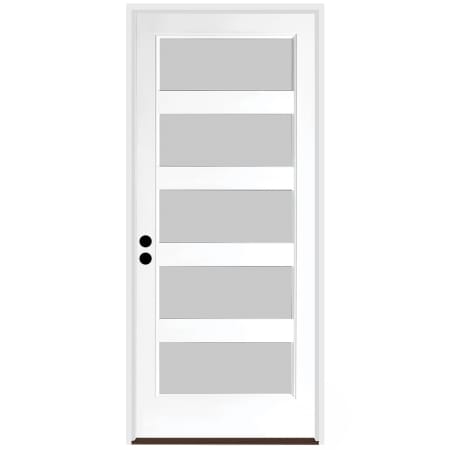 Trimlite 36" W x 96" H Etched 5-Lite Contemporary Right-Hand Inswing Exterior Prehung Entry Door with Bright Chrome Hinges, 6-9/16" Door Jamb, and Bronze Sill Primed