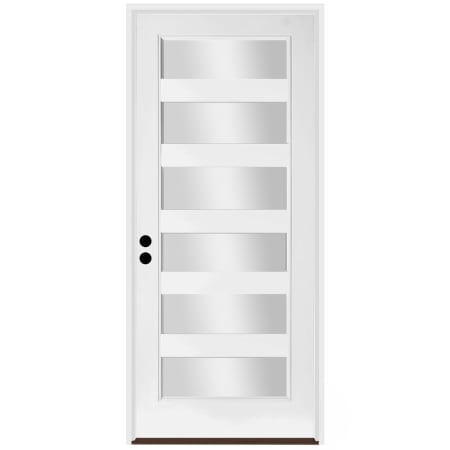 Trimlite 36" W x 96" H Clear 6-Lite Contemporary Right-Hand Inswing Exterior Prehung Entry Door with Oil Rubbed Bronze Hinges, 4-9/16" Door Jamb, and Bronze Sill Primed
