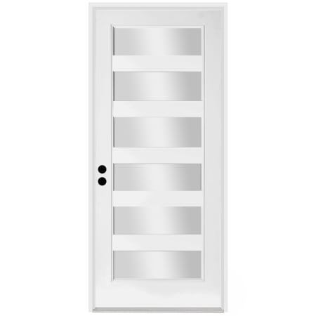 Trimlite 36" W x 96" H Clear 6-Lite Contemporary Right-Hand Inswing Exterior Prehung Entry Door with Oil Rubbed Bronze Hinges, 4-9/16" Door Jamb, and Mill Sill Primed