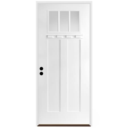 Trimlite 36" W x 96" H Clear 3-Lite 2-Panel Contemporary Right-Hand Inswing Exterior Prehung Entry Door with Satin Nickel Hinges, 6-9/16" Door Jamb, and Bronze Sill Primed