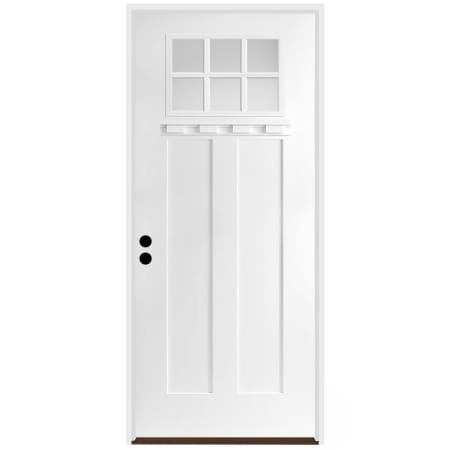 Trimlite 36" W x 96" H Clear 6-Lite 2-Panel Contemporary Right-Hand Inswing Exterior Prehung Entry Door with Satin Nickel Hinges, 4-9/16" Door Jamb, and Bronze Sill Primed