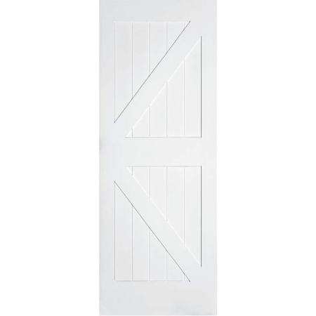 Trimlite 42" x 84" Primed Batten and Ledged British Brace Barn Door Primed