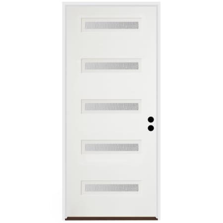 Trimlite 36"W x 80"H Rain 5 Lite Contemporary Left Handed Exterior Prehung Entry Door with Oil Rubbed Bronze Hinges, 6-9/16" Door Jamb, and Bronze Sill Primed
