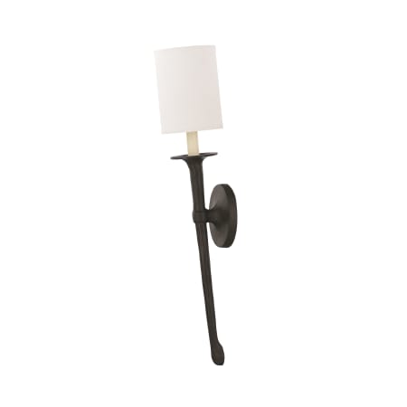 Troy Lighting Faulkner 1 Light 24" Wall Sconce with Linen Shade Forged Iron