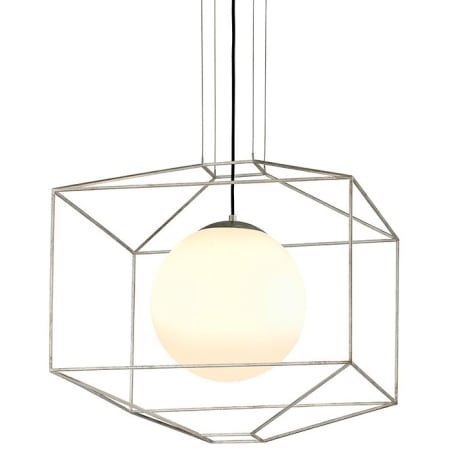 Troy Lighting Silhouette 1 Light 25" Wide Hand Worked Pendant with Opal Shade Silver Leaf