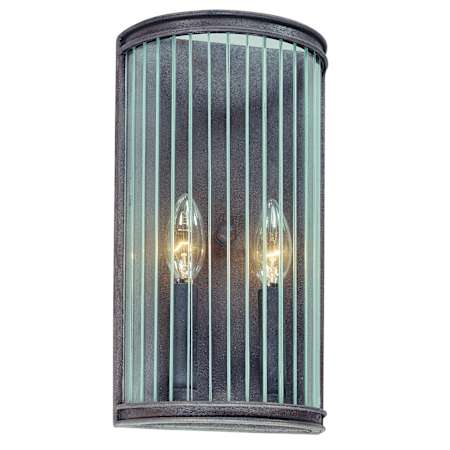 Troy Lighting Atkins 1 Light 8" Wide Hand Forged Outdoor Wall Sconce with Textured Glass Shade Blacksmith