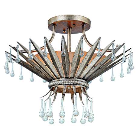 Troy Lighting Rory 3 Light 30" Wide Semi-Flush Ceiling Fixture Antique Silver