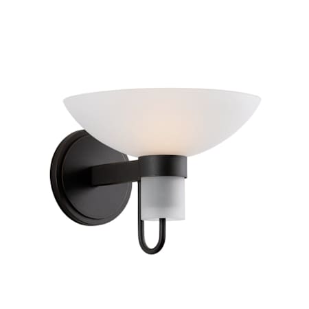 Troy Lighting Arturo 8" Tall Wall Sconce with Etched Matte Glass Shade Textured Bronze with Highlights