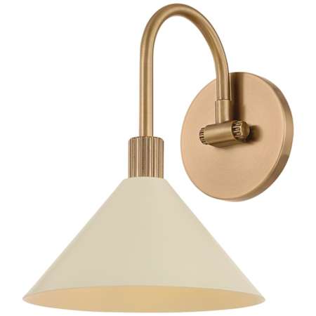 Troy Lighting Jovani 8" Wide Vanity Light Patina Brass And Soft Sand