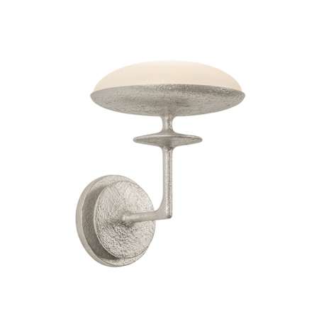 Troy Lighting Pacific 10" Tall LED Wall Sconce with Etched Matte Glass Shade Warm Silver Leaf