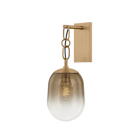 Troy Lighting Harvey 19" Tall Wall Sconce with Ombre Topaz Glass Shade Patina Brass