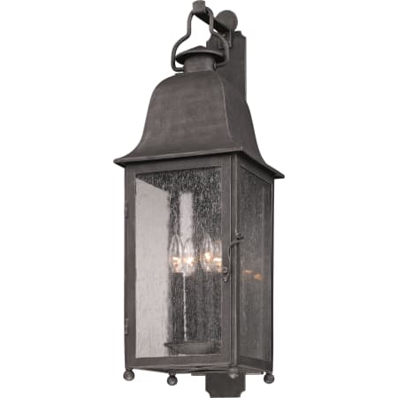 Troy Lighting Larchmont 4 Light Outdoor Wall Sconce with Seedy Glass Aged Pewter