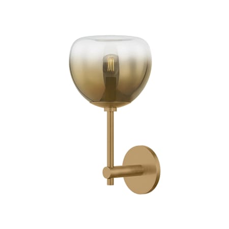 Troy Lighting August 15" Tall Wall Sconce with Bronze Ombre Glass Shade Patina Brass