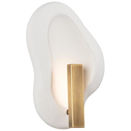 Troy Lighting Jura 15" Tall LED Wall Sconce Patina Brass / Ceramic Rustic Shell