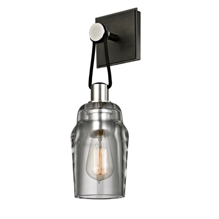 Troy Lighting Citizen Single Light 16-1/4" High Wall Sconce with Glass Shade Graphite / Polished Nickel