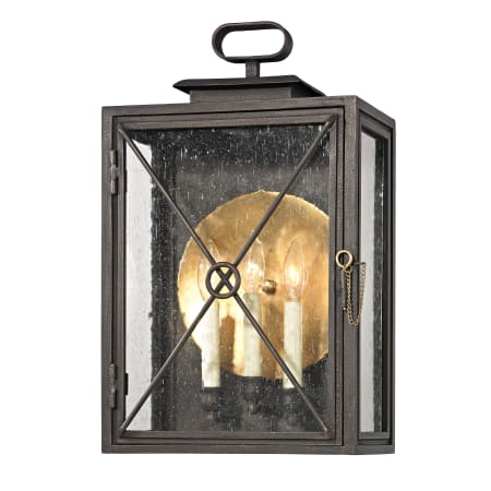 Troy Lighting Randolph 3 Light 20" Tall Outdoor Wall Sconce with Seedy Glass Rectangle Shade Vintage Bronze