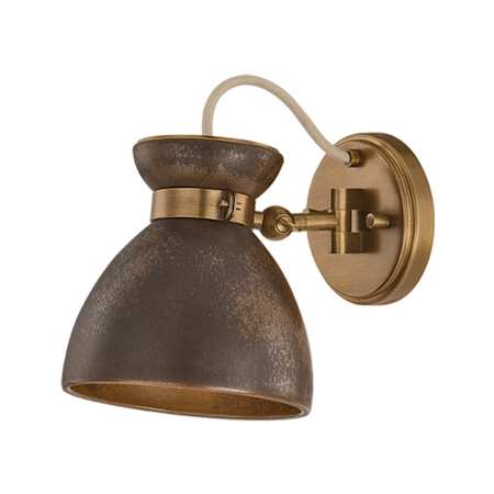 Troy Lighting Allston 7" Tall LED Wall Sconce Patina Brass / Ceramic Molten Umber