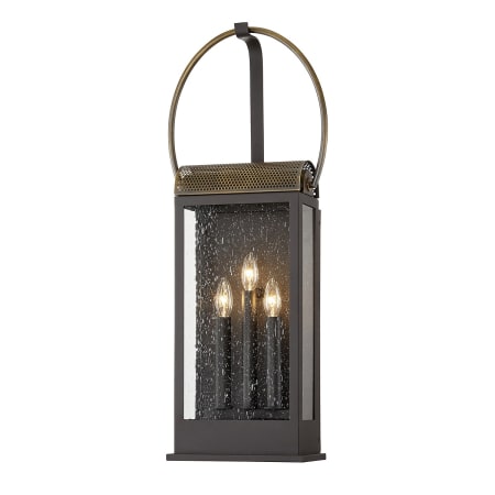 Troy Lighting Holmes 3 Light 32" Tall Outdoor Wall Sconce Bronze / Brass