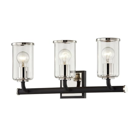 Troy Lighting Aeon 3 Light 20" Wide Bathroom Vanity Light Carbide Black / Polished Nickel