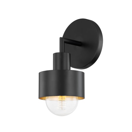 Troy Lighting North 10" Tall Wall Sconce Soft Black / Gold Leaf