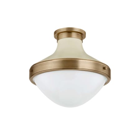 Troy Lighting Maxton 14" Wide Flush Mount Ceiling Fixture Patina Brass / Soft Sand