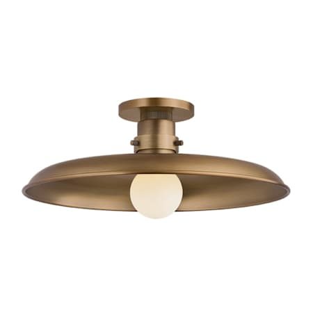 Troy Lighting Rainhill 16" Wide LED Flush Mount Ceiling Fixture Patina Brass