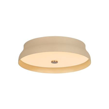 Troy Lighting Shore 16" Wide LED Flush Mount Drum Ceiling Fixture Patina Brass / Cream Gesso