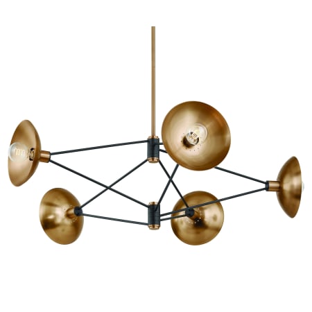 Troy Lighting Axel 5 Light 50" Wide Abstract Chandelier Patina Brass / Soft Black